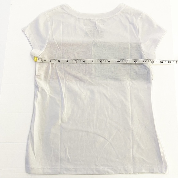 TOMMY HILFIGER Girl’s Short-Sleeve Pieced Flag Round Neck Tee - Medium (8/10) - Picture 6 of 9